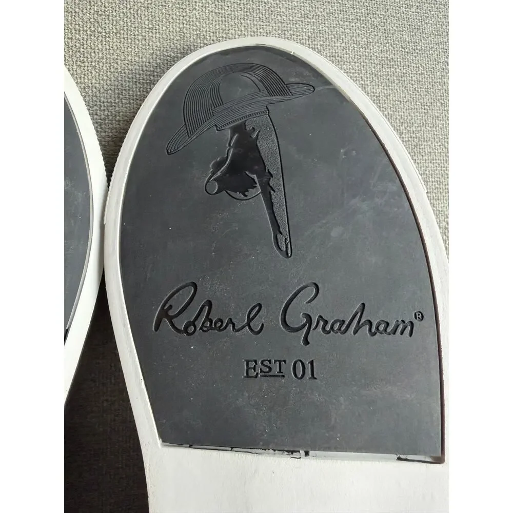 Robert Graham Wllamar Ocean Print Clack Slip-on Sneakers Blue Men's 13